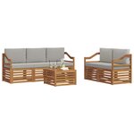 vidaXL Ensembles de canapés avec coussin 6 Pièces Gris Naturel et Clair