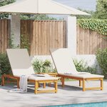 vidaXL Chaises longues 2 Pièces Bois massif d'acacia