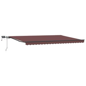vidaXL Auvent manuel rétractable avec LED marron 500x300 cm