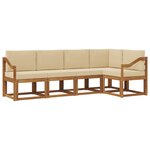 vidaXL Ensemble de canapés d'extérieur 5 pc Naturel et Beige