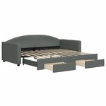 vidaXL Lit de jour avec gigogne et tiroirs sans matelas 90x190 cm