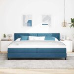 vidaXL Lit à ressorts avec matelas Bleu foncé 200 x 200 cm Polyester
