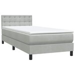 vidaXL Sommier à lattes de lit et matelas gris clair 90x210 cm velours