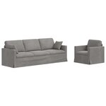 vidaXL Ensemble de Canapés 2 Pièces Gris clair 228 x 78 x 80 cm Velours
