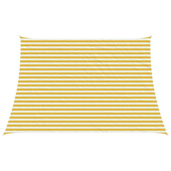 vidaXL Voile d'ombre Jaune et blanc 4 / 5 x 3 m HDPE