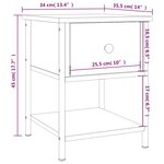 vidaXL Table de chevet chêne sonoma 34x35 5x45 cm bois d'ingénierie