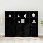 vidaXL Highboard Chêne noir 132 x 35 5 x 103 5 cm Bois d'ingénierie