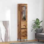 vidaXL Haut Armoire Bois Ancien 34 5 x 34 x 180 cm Bois d'ingénierie