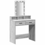 vidaXL Table de Toilette Gris 79 x 41 x 140 cm Bois d'ingénierie