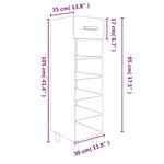 vidaXL Armoire à chaussures Noir 30x35x105 cm Bois d'ingénierie
