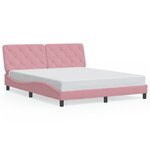 vidaXL Cadre de lit avec LED sans matelas rose 160x200 cm velours