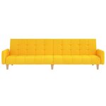 vidaXL Canapé-lit à 2 places avec repose-pied Jaune Tissu