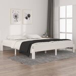 vidaXL Cadre de lit Blanc Bois massif 180x200 cm Super King
