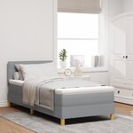 vidaXL Lit avec sommier et matelas Gris clair 90x200 cm Tissu