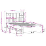vidaXL Lit bibliothèque sans matelas 135x190 cm bois de pin massif