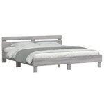 vidaXL Cadre de lit avec tête de lit sonoma gris 180x200 cm