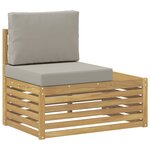 vidaXL Canapé d'extérieur en bout Bois d'Acacia Massif Blanc