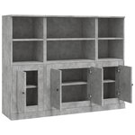 vidaXL Buffets 3 Pièces gris béton bois d'ingénierie