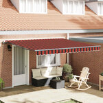vidaXL Auvent Rétractable orange et marron 400 × 300 cm tissu