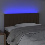 vidaXL Tête de lit à LED Marron Foncé 100x5x78/88 cm Tissu
