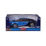 BBURAGO Voiture de collection en métal Bugatti Chiron bleue a l'échelle 1/18eme