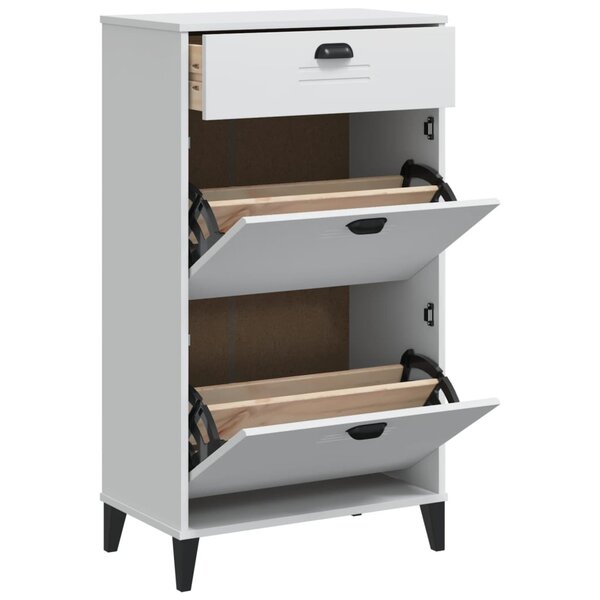 vidaXL Armoire à chaussures VIKEN blanc bois d'ingénierie