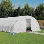 vidaXL Serre avec cadre en acier blanc 120 m² 24x5x2 3 m