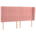 vidaXL Tête de lit avec oreilles Rose 203x23x118/128 cm Velours