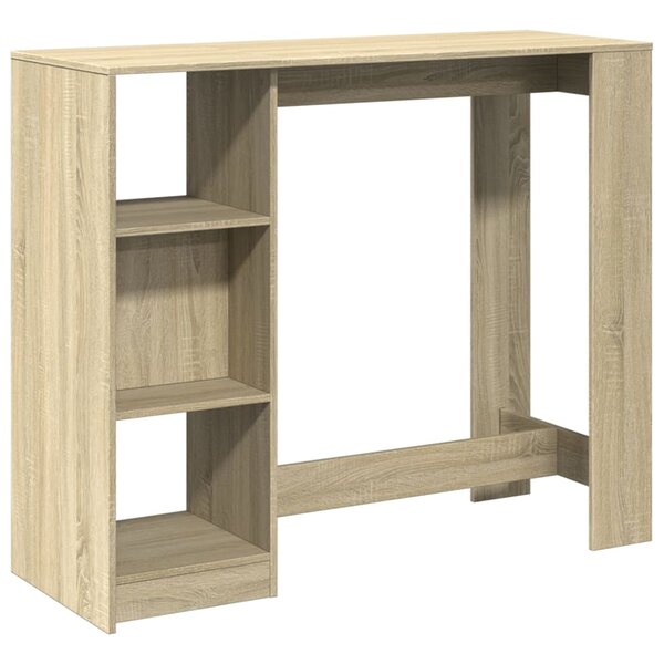 vidaXL Table de bar avec étagère chêne sonoma bois d'ingénierie