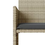 vidaXL Canapé de jardin 2 places avec table tabourets gris clair rotin