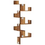 vidaXL Étagère d'angle murale vieux bois 45x45x147cm bois d'ingénierie