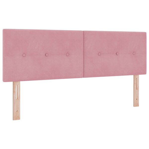 vidaXL Tête de lit LED avec bandes LED Rose 144 cm Velours