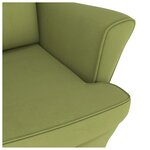 vidaXL Fauteuil à bascule et pieds en bois d'hévéa Vert clair Velours
