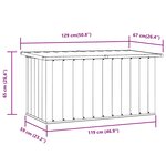 vidaXL Boîte de rangement de jardin Anthracite 129x67x65 cm