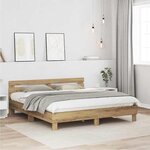 vidaXL Cadre de lit Chêne artisanal 180 x 200 cm Bois d'ingénierie