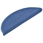 vidaXL Tapis d'escalier 10 pièces 56 x 17 x 3 cm Bleu Demi-rond