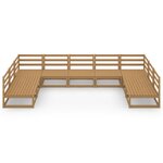 vidaXL Salon de jardin 9 Pièces bois de pin massif