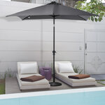 Parasol lumineux rectangulaire inclinable dim. 2 68L x 2 05l x 2 48H m parasol LED solaire métal polyester haute densité gris