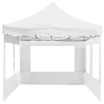 vidaXL Tente de réception pliable avec parois Aluminium 6 x 3 m Blanc