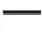 vidaXL Auvent automatique et capteur de vent/LED 500x300 cm Anthracite