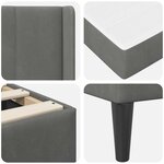 vidaXL Cadre de lit avec matelas Gris foncé 90 x 190 cm Velours