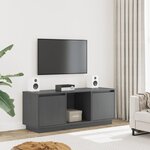 vidaXL Meuble TV Gris 110 5x35x44 cm Bois de pin massif
