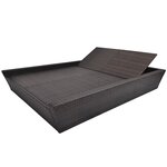 vidaXL Lit de repos d'extérieur avec coussin Résine tressée Marron