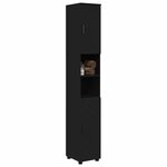 vidaXL Cabinet de salle de bain avec stockage Noir 30 x 35 x 192 cm