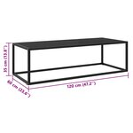 vidaXL Table basse Noir avec verre noir 120x60x35 cm
