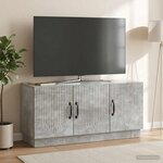 vidaXL Meuble TV Gris béton 99 x 34 5 x 47 cm Bois d'ingénierie