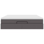 vidaXL Cadre de lit ottoman avec matelas gris 180x200 cm similicuir