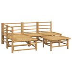 vidaXL Salon de jardin 5 Pièces avec coussins gris clair bambou