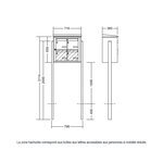 Bloc collectif Leabox  2x2  grade 3  simple face  extérieur  fixation sur pieds à sceller  vert mousse ral 6005 finition brillante