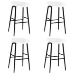 vidaXL Chaises de bar lot de 4 blanc